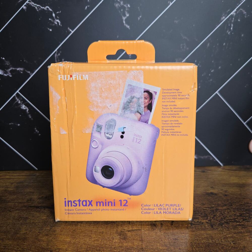 Fujifilm Instax Mini 12 Lilac Purple Instant Camera w/ Box Powers On READ